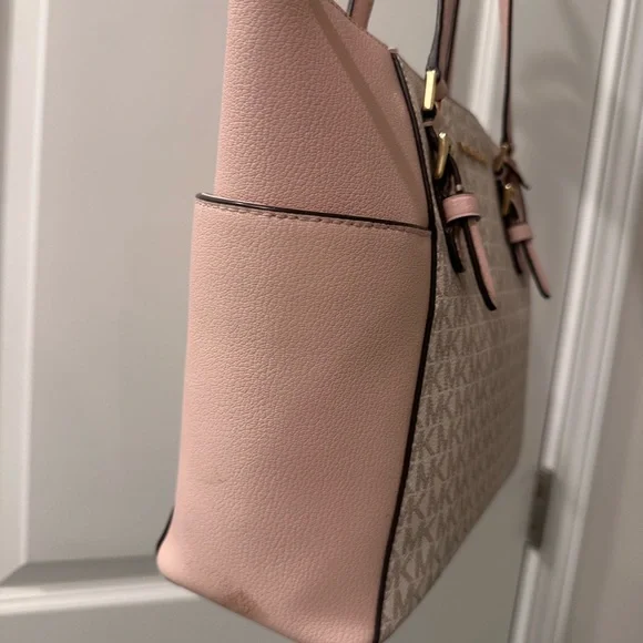 Michael Kors Pink and Cream Tote with Signature Design - Picture 5 of 10